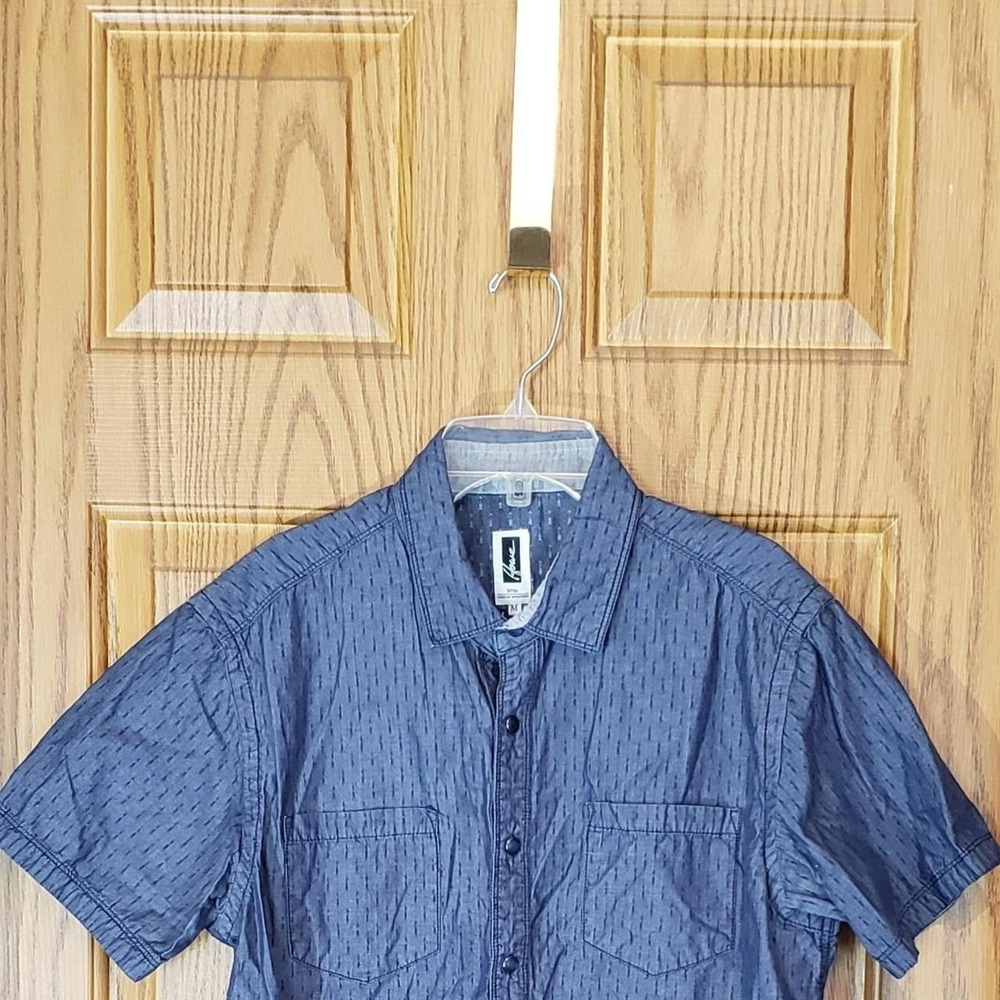 house #65 Blue button down dress shirt. mens medium